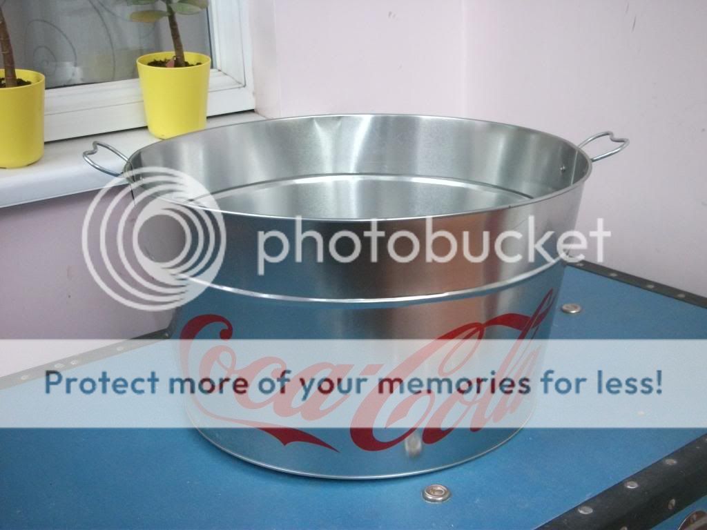 large coca cola metal ice bucket cooler